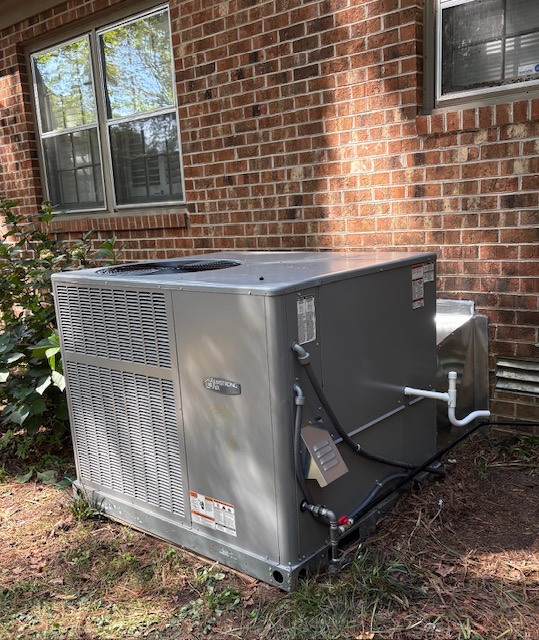 Residential package HVAC unit maintained by Barrett HVAC